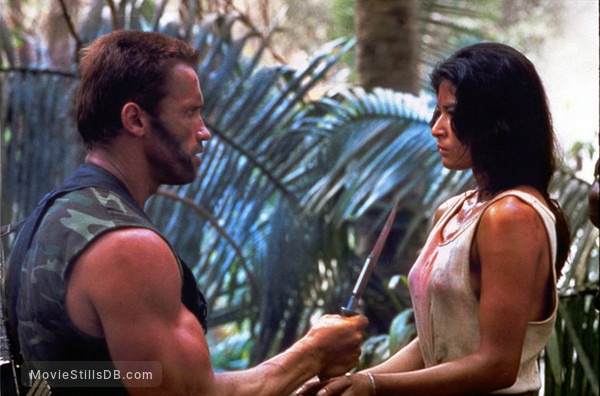 Predator Publicity Still Of Arnold Schwarzenegger Elpidia Carrillo