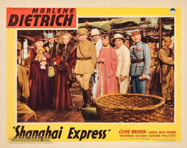 Shanghai Express Lobby Card With Marlene Dietrich Clive Brook