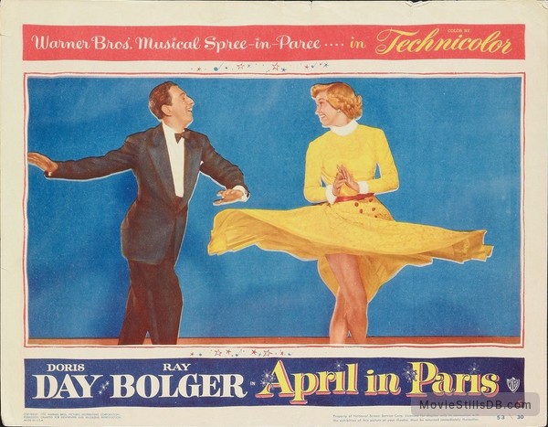 April In Paris Lobby Card With Ray Bolger Doris Day