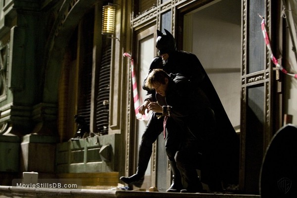 The Dark Knight - Publicity still of Christian Bale & Aaron Eckhart