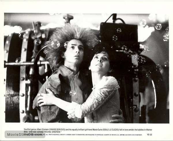 Young Einstein - Publicity still of Yahoo Serious & Odile Le Clezio