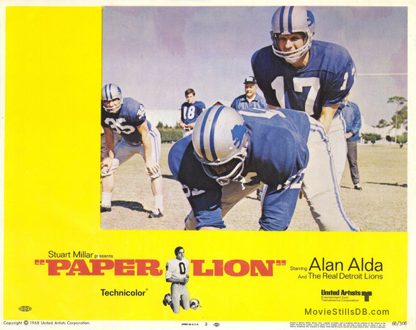 : MOVIE POSTER: Paper Lion Lobby Card-Alan Alda running