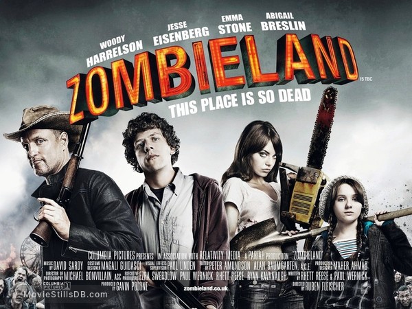 Zombieland - Wallpaper with Abigail Breslin & Emma Stone
