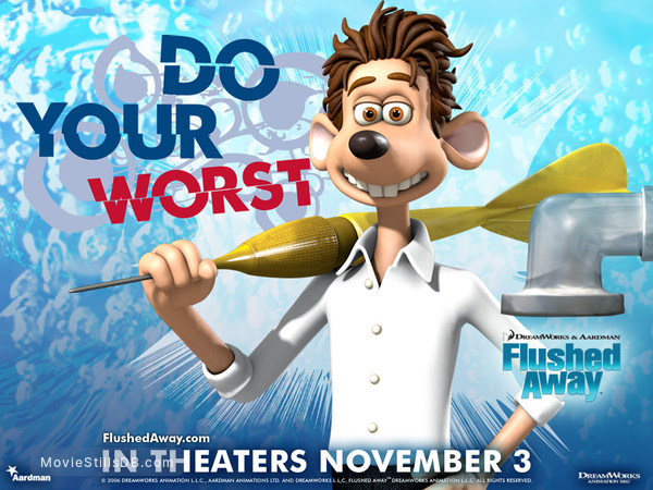 Flushed Away Poster  Flushed away, Full movies, Animated movie posters