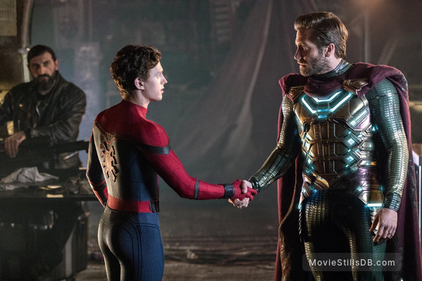 Spider-Man: Far From Home - Publicity still of Jake Gyllenhaal & Tom Holland Spider-Man: Far From Home - Publicity still of Jake Gyllenhaal & Tom Holland