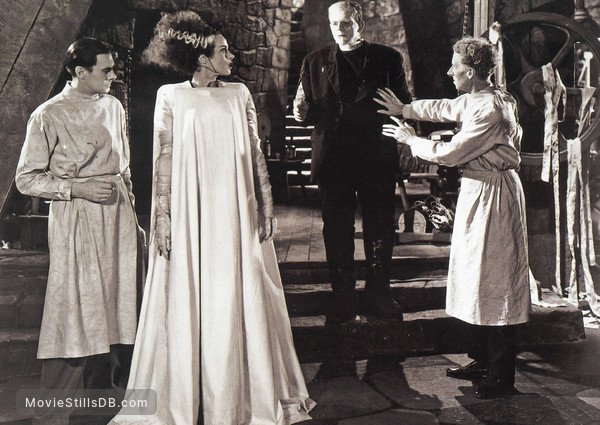 Bride of Frankenstein - Publicity still of Elsa Lanchester, Boris Karloff, Colin Clive & Ernest Thesiger Bride of Frankenstein - Publicity still of Elsa Lanchester, Boris Karloff, Colin Clive & Ernest Thesiger