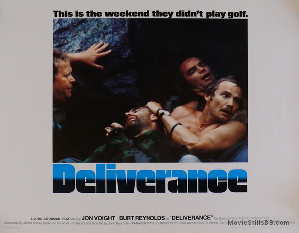 Deliverance - Lobby card with Ned Beatty, Burt Reynolds, Jon Voight & Herbert 'Cowboy' Coward Deliverance - Lobby card with Ned Beatty, Burt Reynolds, Jon Voight & Herbert 'Cowboy' Coward
