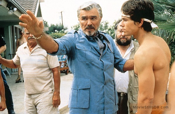 Boogie Nights - Publicity still of Burt Reynolds, Mark Wahlberg, Jack Wallace & Ricky Jay Boogie Nights - Publicity still of Burt Reynolds, Mark Wahlberg, Jack Wallace & Ricky Jay