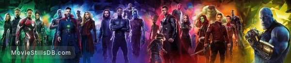 Avengers: Infinity War - Promotional art with Robert Downey Jr., Chris Hemsworth, Mark Ruffalo, Chris Evans, Scarlett Johansson, Dave Bautista, Benedict Cumberbatch, Elizabeth Olsen, Sebastian Stan, Paul Bettany, Don Cheadle, Karen Gillan, Chadwick Boseman, Zoe Saldana, Chris Pratt, Josh Brolin, Anthony Mackie, Tom Holland, Pom Klementieff & Letitia Wright Avengers: Infinity War - Promotional art with Robert Downey Jr., Chris Hemsworth, Mark Ruffalo, Chris Evans, Scarlett Johansson, Dave Bautista, Benedict Cumberbatch, Elizabeth Olsen, Sebastian Stan, Paul Bettany, Don Cheadle, Karen Gillan, Chadwick Boseman, Zoe Saldana, Chris Pratt, Josh Brolin, Anthony Mackie, Tom Holland, Pom Klementieff & Letitia Wright