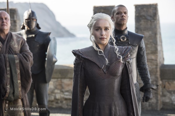 Game of Thrones - Publicity still of Emilia Clarke, Conleth Hill & Jacob Anderson Game of Thrones - Publicity still of Emilia Clarke, Conleth Hill & Jacob Anderson