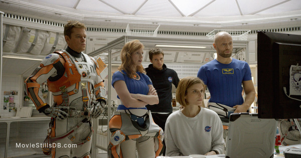 The Martian - Publicity still of Kate Mara, Matt Damon, Sebastian Stan, Jessica Chastain & Aksel Hennie The Martian - Publicity still of Kate Mara, Matt Damon, Sebastian Stan, Jessica Chastain & Aksel Hennie