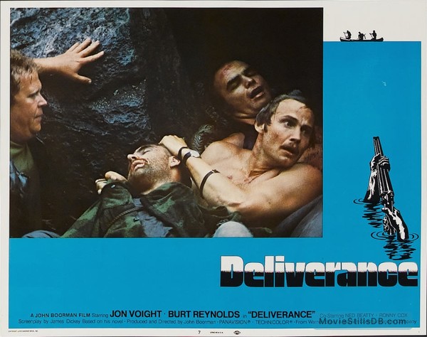 Deliverance - Lobby card with Ned Beatty, Burt Reynolds, Jon Voight & Herbert 'Cowboy' Coward Deliverance - Lobby card with Ned Beatty, Burt Reynolds, Jon Voight & Herbert 'Cowboy' Coward