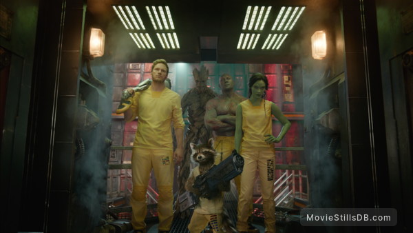 Guardians of the Galaxy - Publicity still of Zoe Saldana, Chris Pratt & Dave Bautista Guardians of the Galaxy - Publicity still of Zoe Saldana, Chris Pratt & Dave Bautista