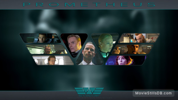 Prometheus - Wallpaper with Charlize Theron, Michael Fassbender, Idris Elba, Noomi Rapace, Logan Marshall-Green, Sean Harris, Rafe Spall & Guy Pearce Prometheus - Wallpaper with Charlize Theron, Michael Fassbender, Idris Elba, Noomi Rapace, Logan Marshall-Green, Sean Harris, Rafe Spall & Guy Pearce