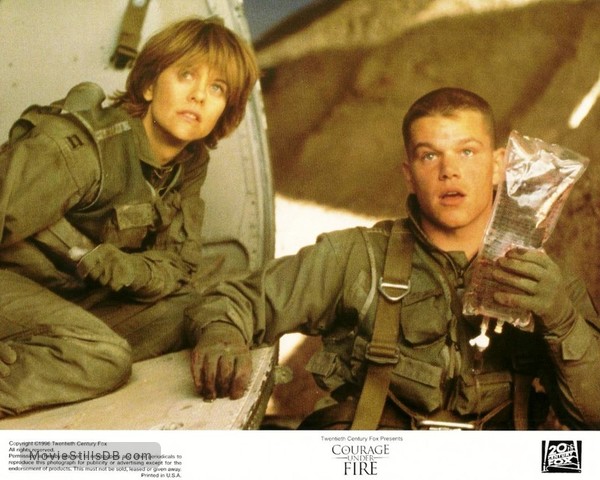 Courage Under Fire Lobby Card With Matt Damon Meg Ryan