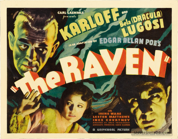 The Raven - Lobby card with Boris Karloff, Bela Lugosi & Irene Ware The Raven - Lobby card with Boris Karloff, Bela Lugosi & Irene Ware