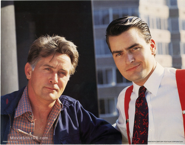 Wall Street Lobby Card With Martin Sheen And Charlie Sheen 