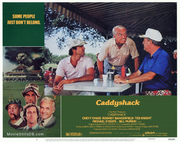 Caddyshack - Lobby card with Chevy Chase & Rodney Dangerfield