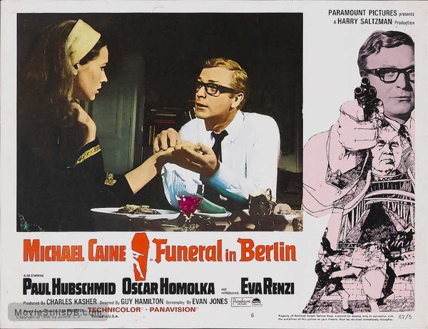 Funeral In Berlin Lobby Card With Michael Caine Eva Renzi