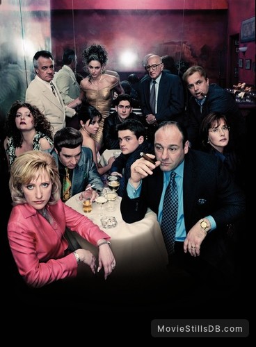 The Sopranos - Promotional art with Edie Falco, Steven Van Zandt, Aida Turturro, Dominic Chianese, Robert Iler, Tony Sirico, Lorraine Bracco, Michael Imperioli, Jamie-Lynn Sigler, James Gandolfini, Drea de Matteo & Joe Pantoliano The Sopranos - Promotional art with Edie Falco, Steven Van Zandt, Aida Turturro, Dominic Chianese, Robert Iler, Tony Sirico, Lorraine Bracco, Michael Imperioli, Jamie-Lynn Sigler, James Gandolfini, Drea de Matteo & Joe Pantoliano