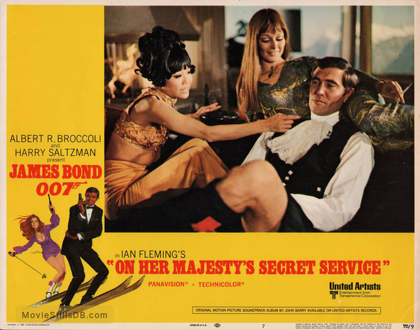 On Her Majesty S Secret Service Lobby Card With George Lazenby Mona   On Her Majestys Secret Service Lg 