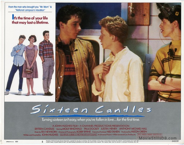 Sixteen Candles - Lobby card with John Cusack & Anthony Michael Hall