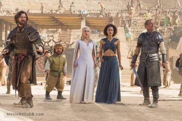 Game of Thrones - Publicity still of Peter Dinklage, Iain Glen, Michiel Huisman, Emilia Clarke & Nathalie Emmanuel Game of Thrones - Publicity still of Peter Dinklage, Iain Glen, Michiel Huisman, Emilia Clarke & Nathalie Emmanuel