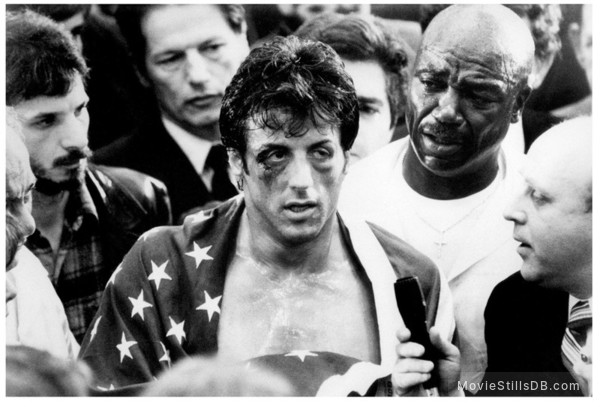 Rocky IV - Publicity still of Sylvester Stallone & Tony Burton