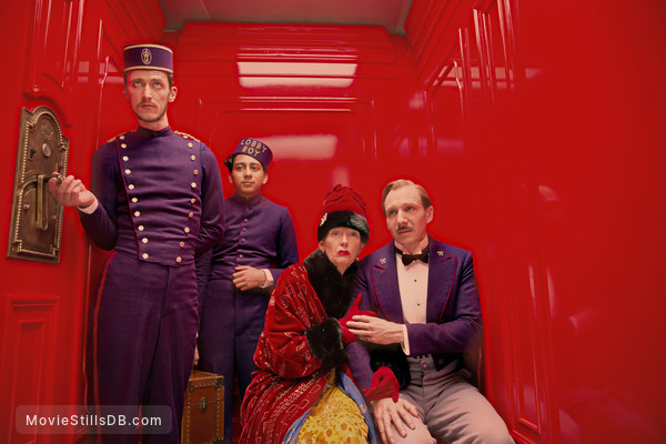 The Grand Budapest Hotel - Publicity still of Ralph Fiennes, Tilda Swinton, Paul Schlase & Tony Revolori The Grand Budapest Hotel - Publicity still of Ralph Fiennes, Tilda Swinton, Paul Schlase & Tony Revolori