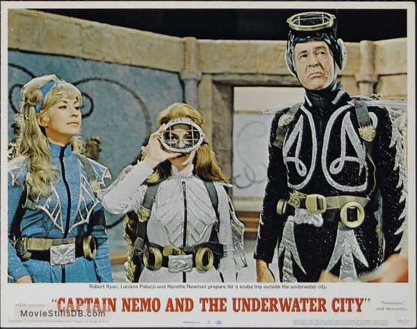 Captain Nemo And The Underwater City Lobby Card With Robert Ryan Luciana Paluzzi