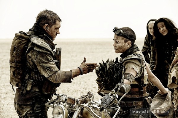 Mad Max: Fury Road - Publicity still of Charlize Theron, Tom Hardy & Megan Gale Mad Max: Fury Road - Publicity still of Charlize Theron, Tom Hardy & Megan Gale