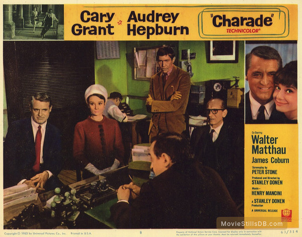 Charade - Lobby card with Cary Grant & Audrey Hepburn