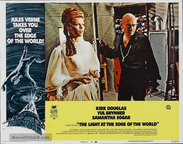 The Light At The Edge Of The World Lobby Card With Yul Brynner Samantha Eggar