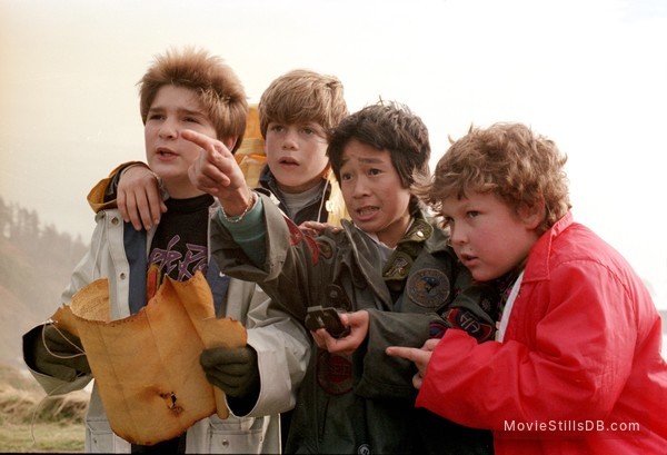 The Goonies - Publicity still of Sean Astin, Corey Feldman, Jonathan Ke Quan & Jeff Cohen The Goonies - Publicity still of Sean Astin, Corey Feldman, Jonathan Ke Quan & Jeff Cohen