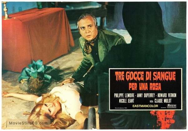 The Blood Rose Lobby card with Philippe Lemaire Mich le Perello