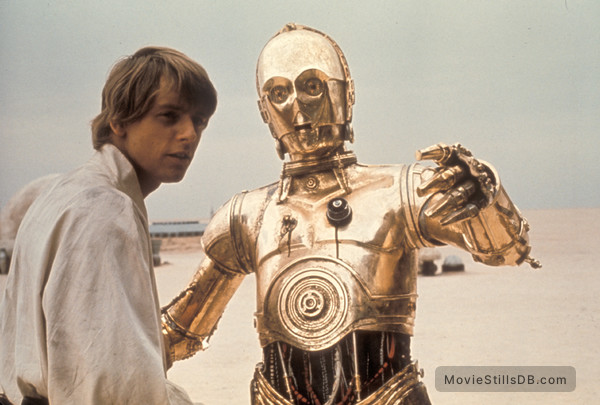 Star Wars - Publicity still of Mark Hamill & Anthony Daniels Star Wars - Publicity still of Mark Hamill & Anthony Daniels