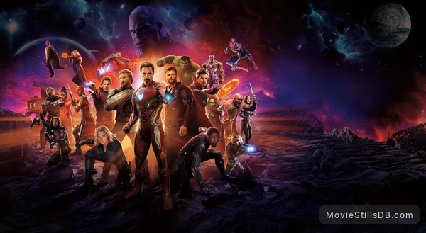 Avengers: Infinity War - Promotional art with Chris Hemsworth, Dave Bautista, Chris Pratt, Danai Gurira, Elizabeth Olsen, Letitia Wright, Paul Bettany, Anthony Mackie, Chris Evans, Scarlett Johansson, Mark Ruffalo, Josh Brolin, Don Cheadle, Sebastian Stan, Benedict Cumberbatch, Chadwick Boseman, Pom Klementieff, Benedict Wong, Karen Gillan, Zoe Saldana, Robert Downey Jr. & Tom Holland Avengers: Infinity War - Promotional art with Chris Hemsworth, Dave Bautista, Chris Pratt, Danai Gurira, Elizabeth Olsen, Letitia Wright, Paul Bettany, Anthony Mackie, Chris Evans, Scarlett Johansson, Mark Ruffalo, Josh Brolin, Don Cheadle, Sebastian Stan, Benedict Cumberbatch, Chadwick Boseman, Pom Klementieff, Benedict Wong, Karen Gillan, Zoe Saldana, Robert Downey Jr. & Tom Holland