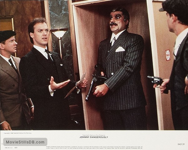 Johnny Dangerously - Lobby card with Michael Keaton & Richard Dimitri