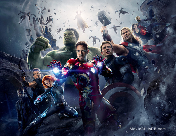 The Avengers: Age of Ultron - Promotional art with Scarlett Johansson, Mark Ruffalo, Samuel L. Jackson, Robert Downey Jr., Chris Evans, Jeremy Renner, Chris Hemsworth, Elizabeth Olsen & Aaron Taylor-Johnson The Avengers: Age of Ultron - Promotional art with Scarlett Johansson, Mark Ruffalo, Samuel L. Jackson, Robert Downey Jr., Chris Evans, Jeremy Renner, Chris Hemsworth, Elizabeth Olsen & Aaron Taylor-Johnson