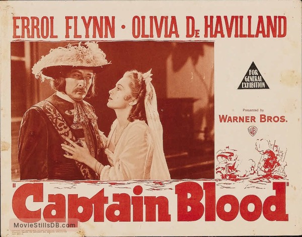 Captain Blood - Lobby card with Olivia de Havilland & Lionel Atwill