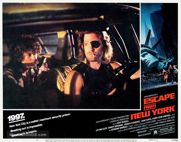 Escape From New York - Lobby card with Adrienne Barbeau & Kurt Russell