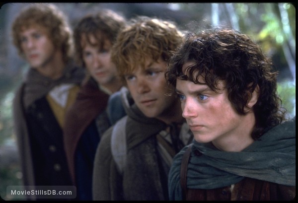 The Lord of the Rings: The Fellowship of the Ring - Publicity still of Elijah Wood, Dominic Monaghan, Sean Astin & Billy Boyd The Lord of the Rings: The Fellowship of the Ring - Publicity still of Elijah Wood, Dominic Monaghan, Sean Astin & Billy Boyd
