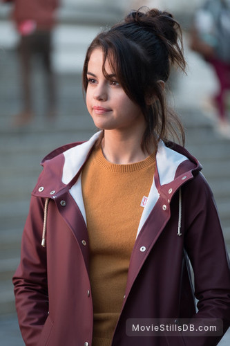 Selena Gomez A Rainy Day in New York Red Jacket