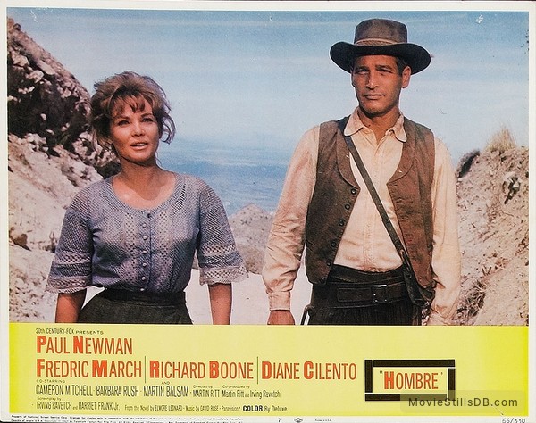 Hombre - Lobby card with Paul Newman & Barbara Rush