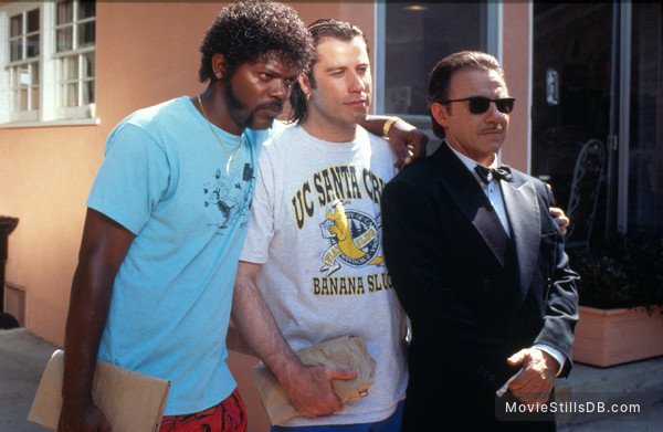 Pulp Fiction - Publicity still of Samuel L. Jackson, John Travolta & Harvey Keitel Pulp Fiction - Publicity still of Samuel L. Jackson, John Travolta & Harvey Keitel